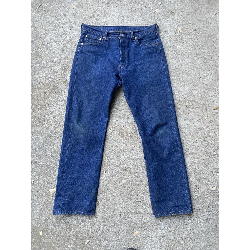 Vintage Levi's 501xx Denim Jeans 90s Super Dark 34x30 Made in USA